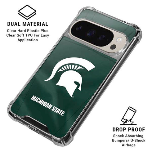 Michigan State University Green Jersey Google Pixel 9/9 Pro Clear Case